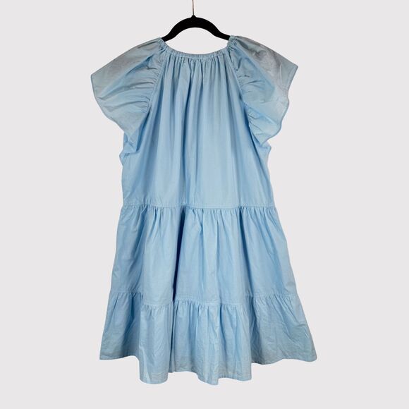 Talulah Womens Dress Blue Mini Flutter Sleeve Sundress Tiered A Line Medium - Picture 2 of 11